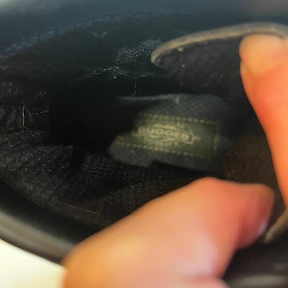 VTG Rugged Outdoors Boots Black Faux Leather Lace Up Grunge Gothic Combat Work 7 - Picture 6 of 9